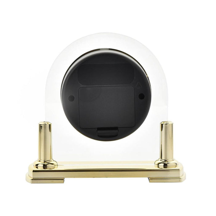 Wm.Widdop Glass Mantel Clock | 2 Tone Dial | Gold Stand