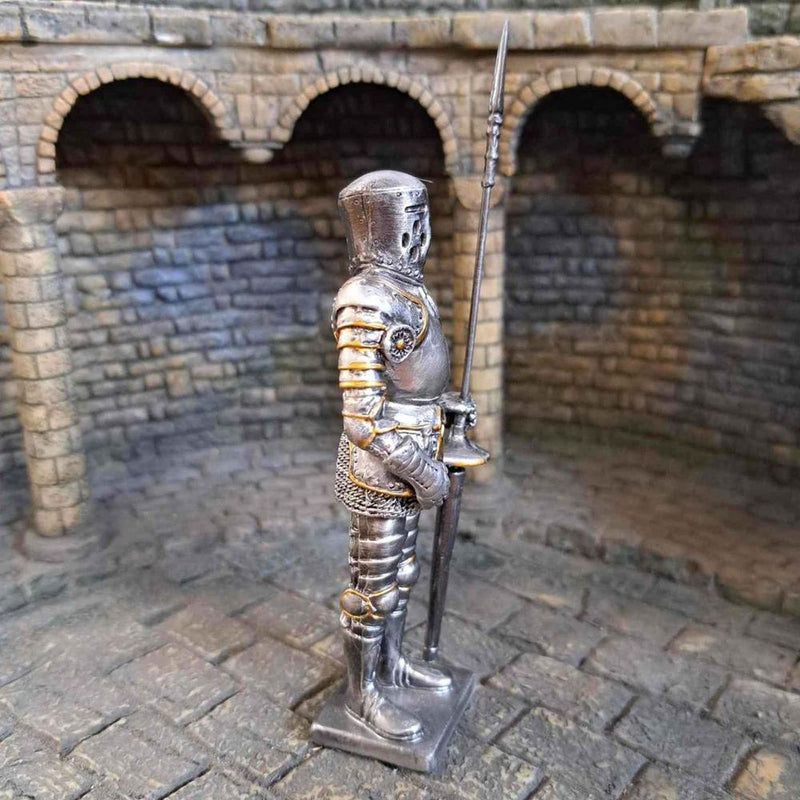 Jousting Knight Solid Metal Sculpture 13.5cm height Figure