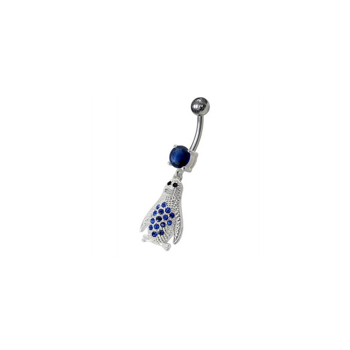 Jeweled Penguin Dangling Belly Ring