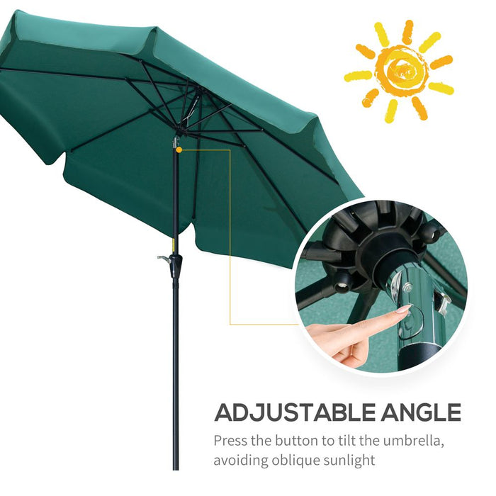 Premium 2.66m Patio Umbrella - Top-Quality Garden Shade, Green - Buy with Confidence!