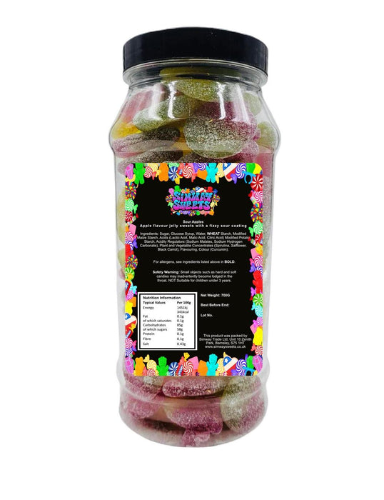 Sour Apple Retro Sweets Gift Jar - Deliciously Fizzy & Packed with Flavor - Perfect as a Gift or Treat Yourself!