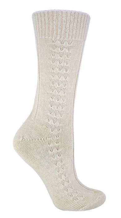 Ladies Cream 100% Pure Wool Bed Socks