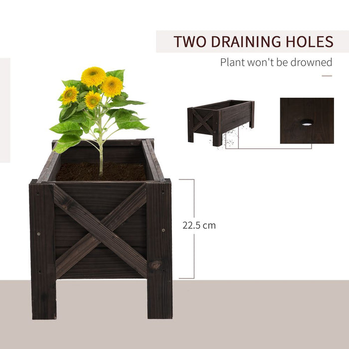 Outsunny Wooden Garden Raised Bed Planter - 100x36.5x36cm, High Quality & Versatile