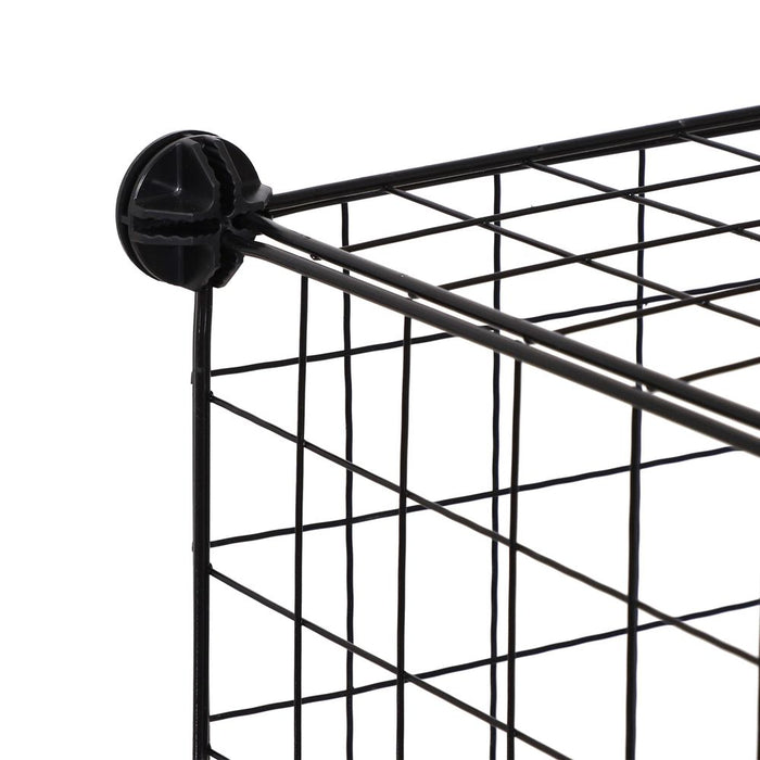 DIY 6 Cube Wire Storage Cabinet Organiser, 111L x 37W x 111Hcm-Black