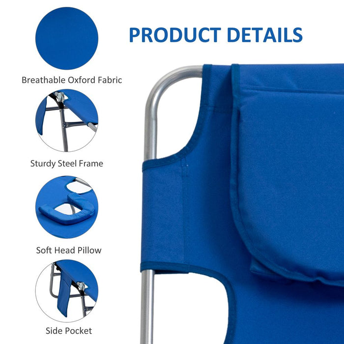 Ultimate Portable Beach Chaise Lounge - Reclining, Adjustable, Blue - Best Quality!