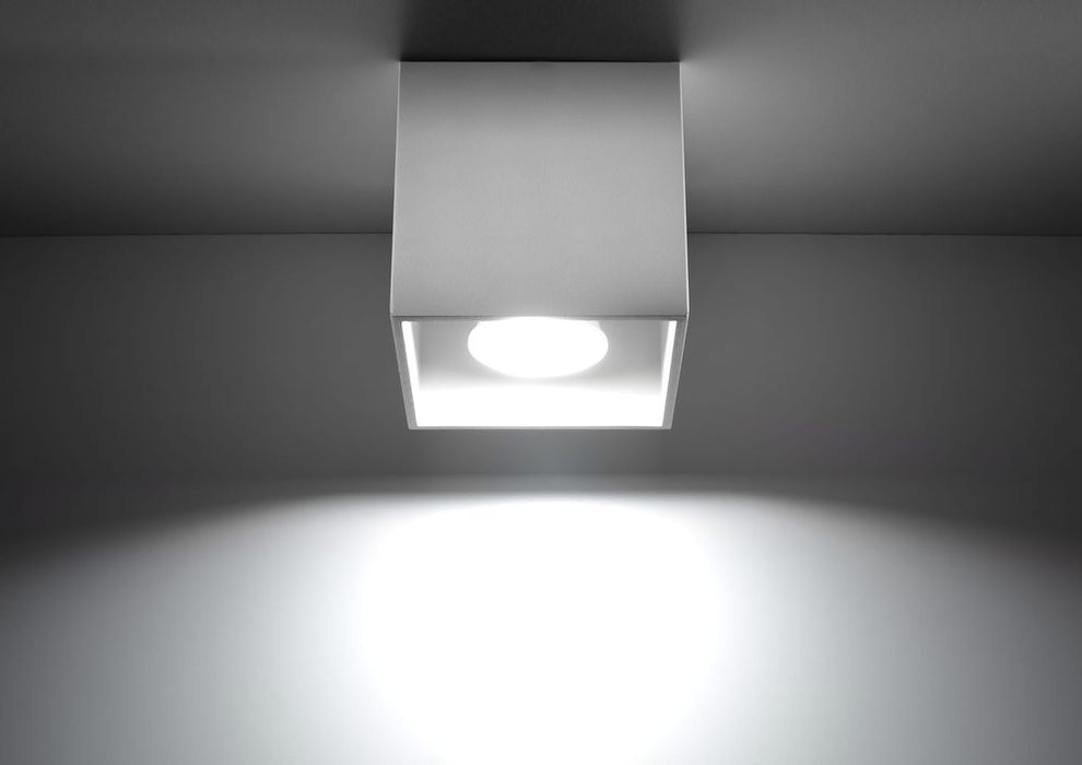 Modern LED Square Ceiling Lamp - White, GU10 Bulb, Loft Design - High Quality & Attention to Detail