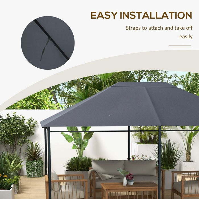 Top-Quality Outsunny 3x4m Gazebo Canopy - Dark Grey, Durable & Ventilated replacement roof cover