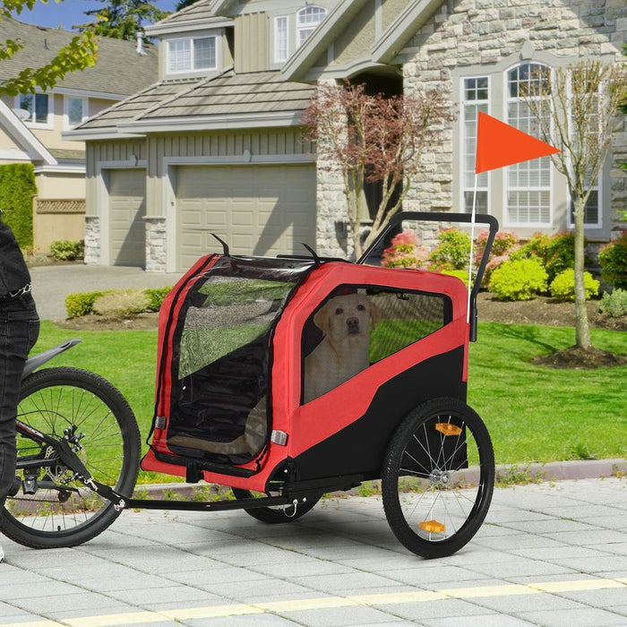 Premium 2-in-1 Dog Bike Trailer & Pet Stroller - Red