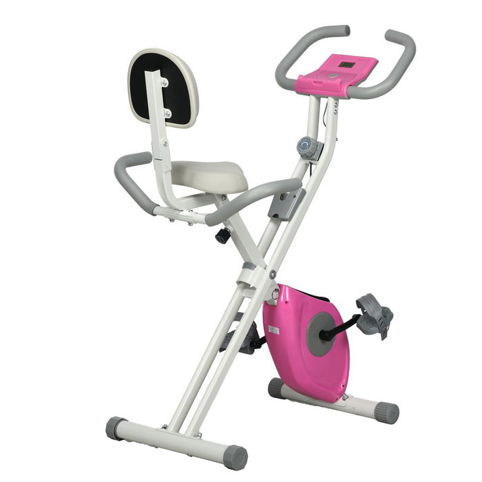 HOMCOM Foldable Exercise Bike - Adjustable Magnetic Resistance, High-Quality Seat, Compact Design