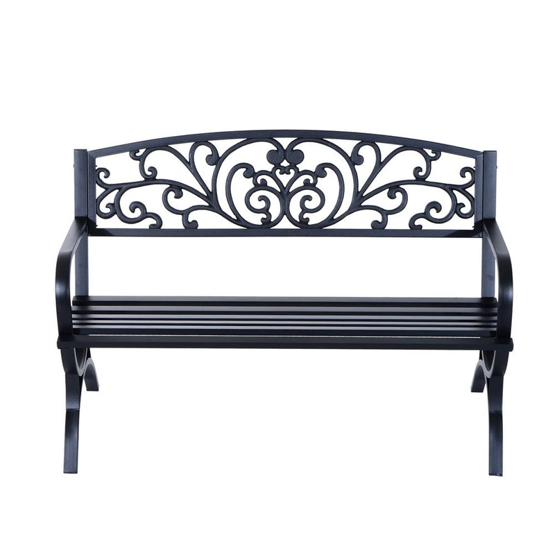 Garden Bench, Steel Black