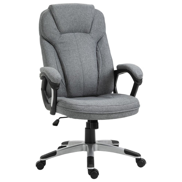 High Back Home Office Chair Height Adjustable Computer Chair w/ Armrests, Grey