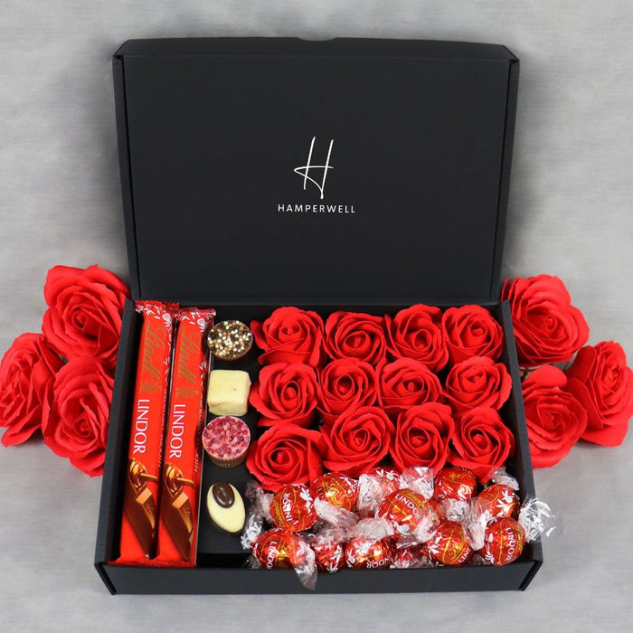 Lindt Lindor Ultimate Gift Hamper With Red Roses