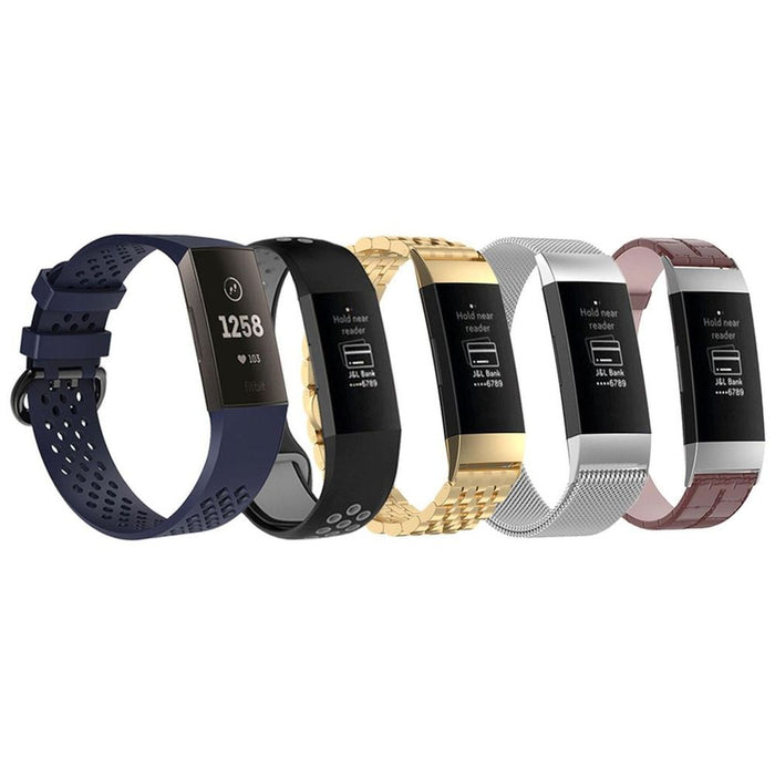 Premium Navy Silicone Strap Band for Fitbit Charge 3 - Small Size