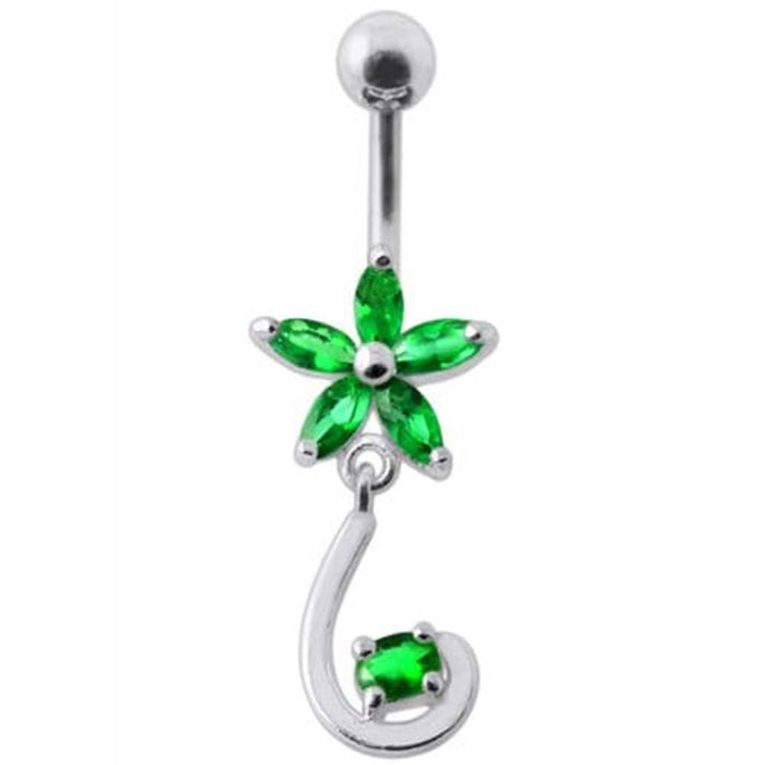 Fancy Jeweled Star Tail Dangling Belly Ring