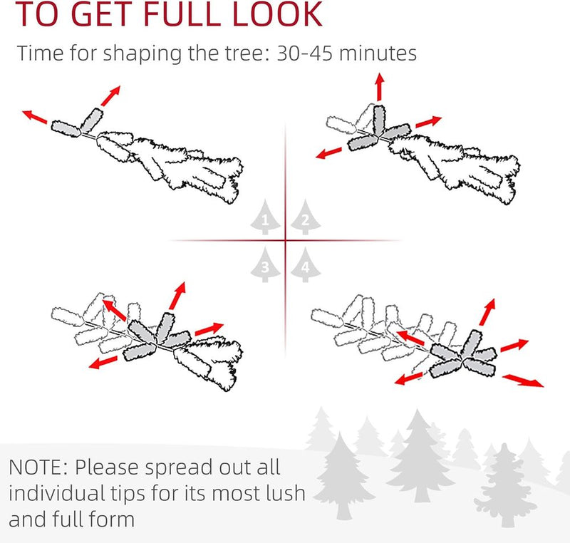 HOMCOM 7.5ft Artificial Pencil Christmas Tree with Colourful Lights, Steel Base