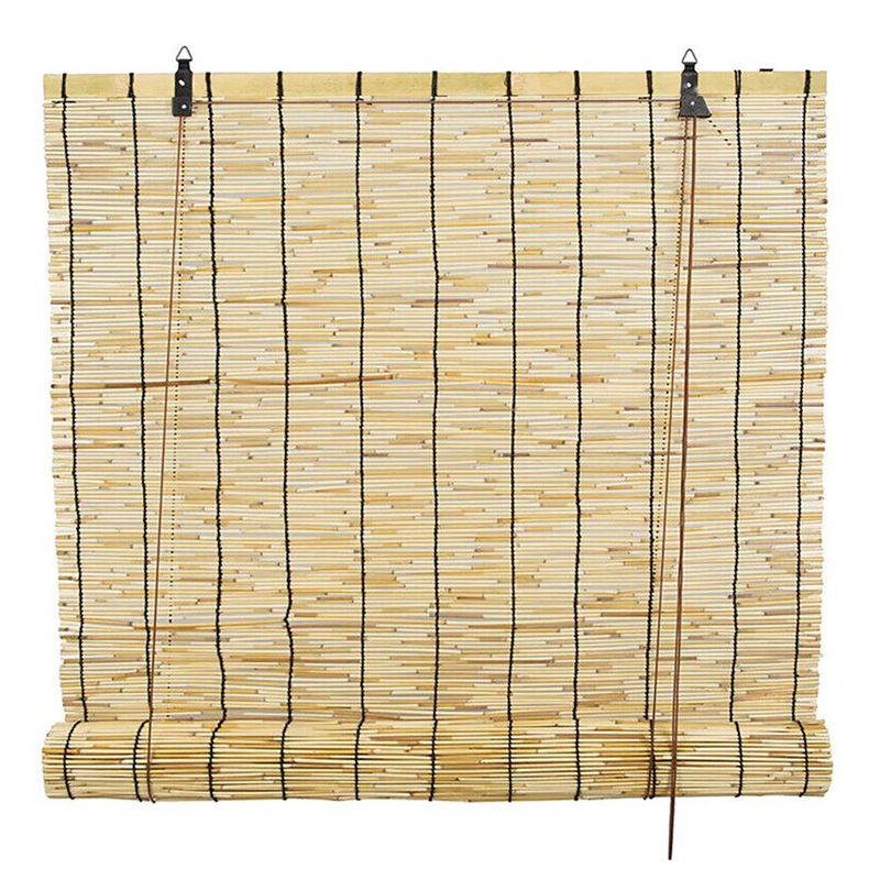 Door Curtain Roller Blinds Bamboo Daynight Window Sunscreen Drape Privacy Blinds