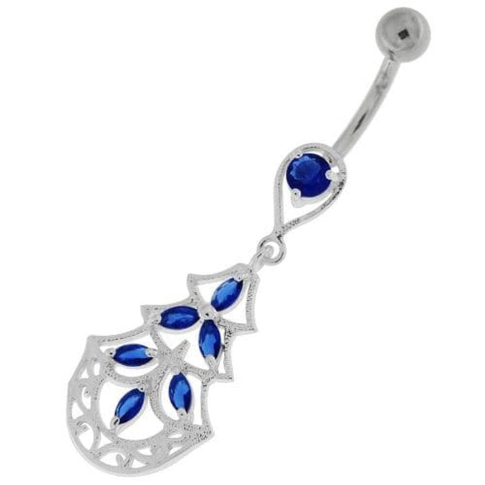 Three Steps Jeweled Chandelier Navel Belly Button Ring