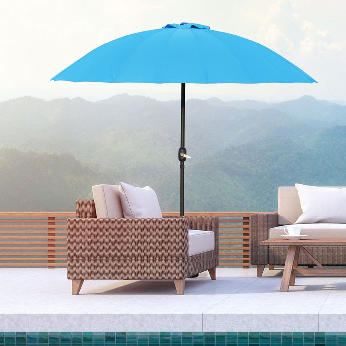 255cm Patio Parasol Umbrella Market Table Parasol 18 Sturdy Ribs