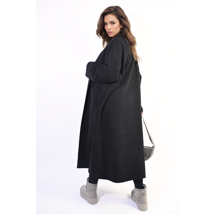 Open Front Pocket Long Loose Coat