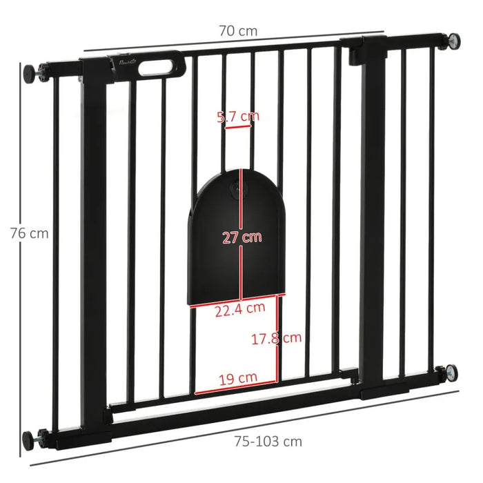 Extra Wide Pet Safety Gate, Stair Fit, Double Locking, Black