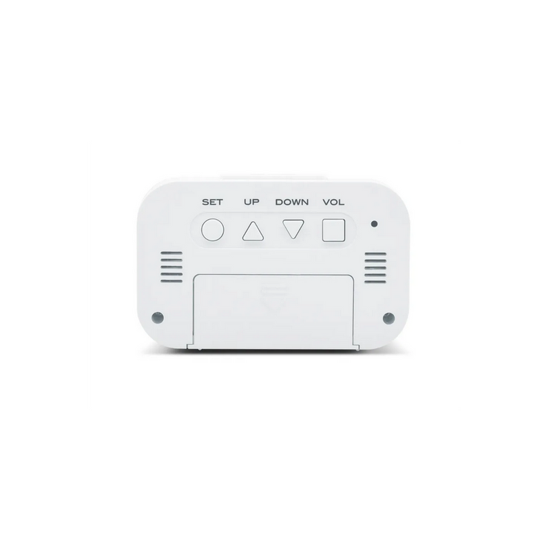9cm White Backlit Digital Alarm Clock- Acttim Kitto: Snooze, Volume Control, LCD Screen - Best Quality