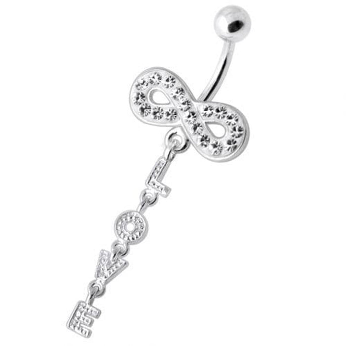 Infinity Love Jeweled Navel Belly Ring