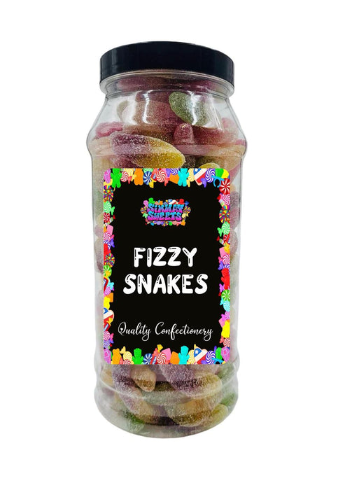 Premium Fizzy Snakes Sour Retro Sweets in Gift Jar