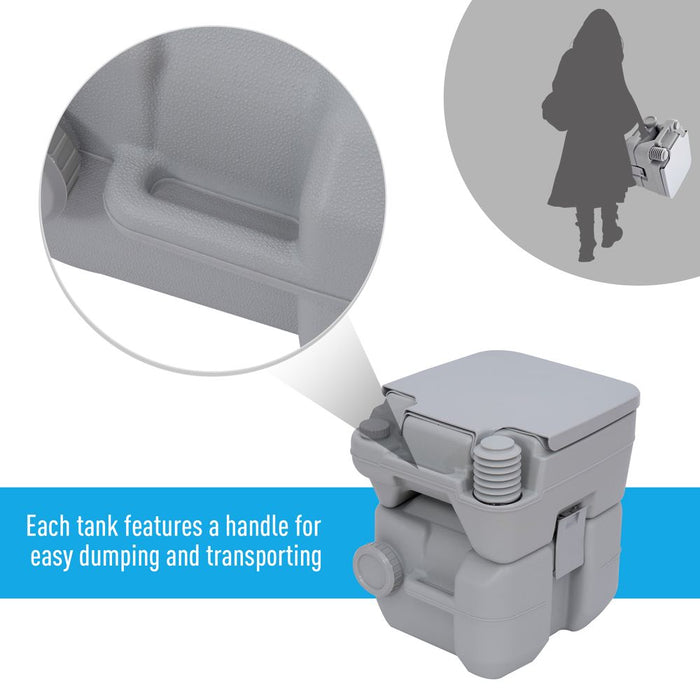 Outsunny 20L Camping Toilet - Portable Travel WC for Caravan, Picnic, Fishing - Best Quality Restroom Equipment