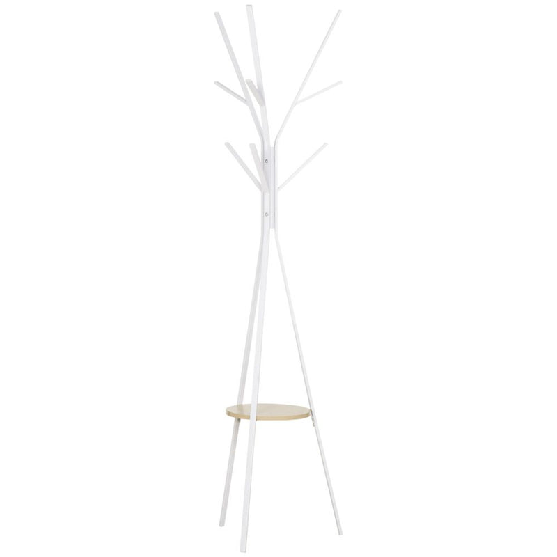 Premium 180cm Metal Coat Rack - Sturdy & Stylish Hall Tree with 9 Hooks - White