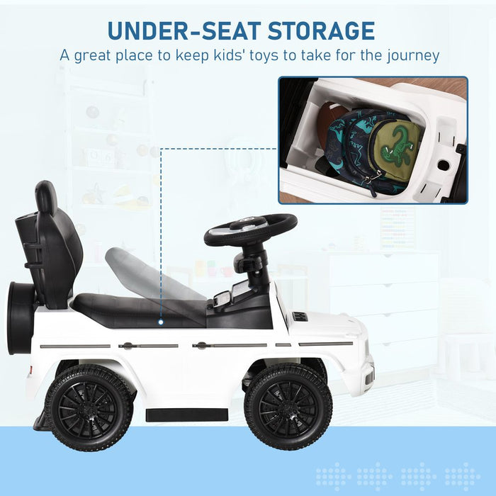 Benz G350 Ride-on Sliding Car Floor Slider Stroller Kids Vehicle, White HOMCOM