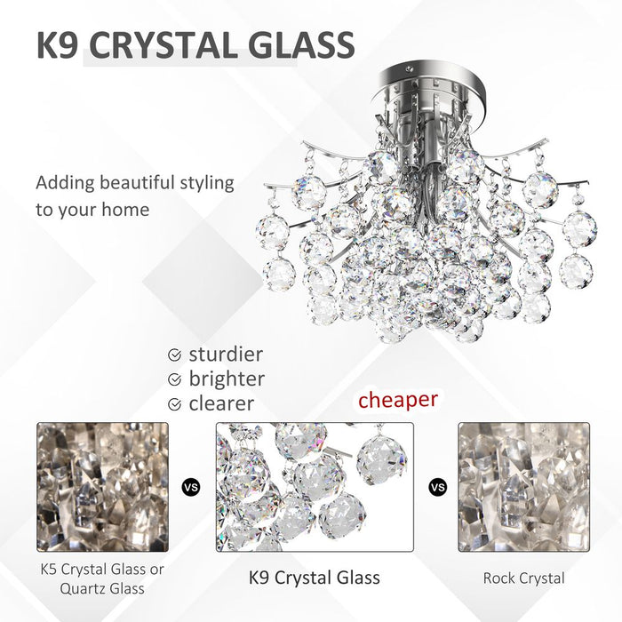 Shimmering Crystal Chandelier: Modern Pendant Light with K9 Crystals for a Glamorous and Stylish Ceiling Lighting