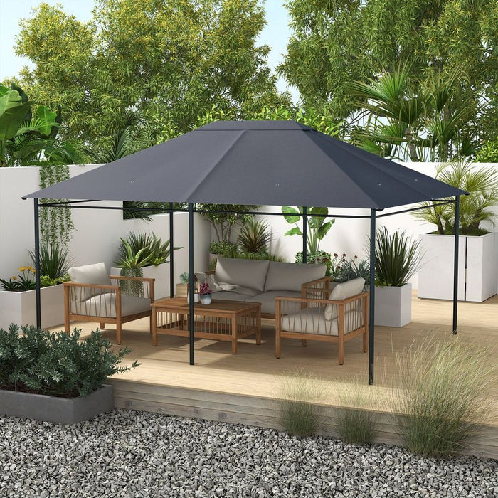 Top-Quality Outsunny 3x4m Gazebo Canopy - Dark Grey, Durable & Ventilated replacement roof cover