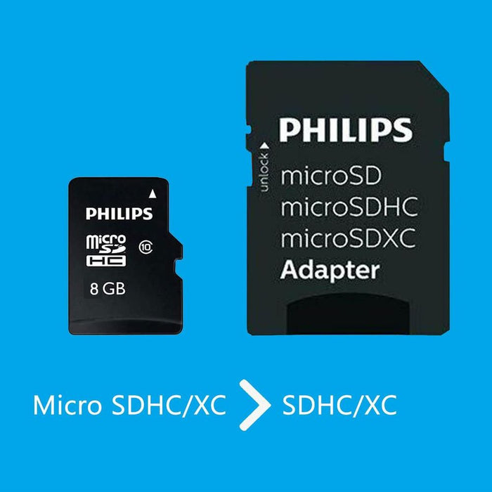 Philips 8GB Micro SDHC Class 10 Ultra Speed Memory Card with Adapter