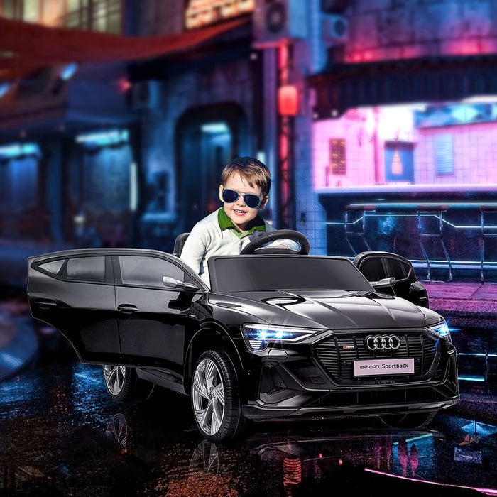 Premium 12V Audi E-tron Electric Ride-On Car w/ Remote Control, Lights, Music - Black