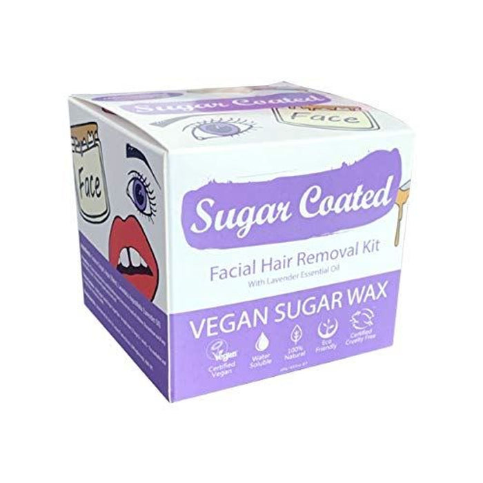 Sugar Coated Face Hair Removal Kit - Professional Quality, Gentle on Skin - Vegan & Environmentally Friendly