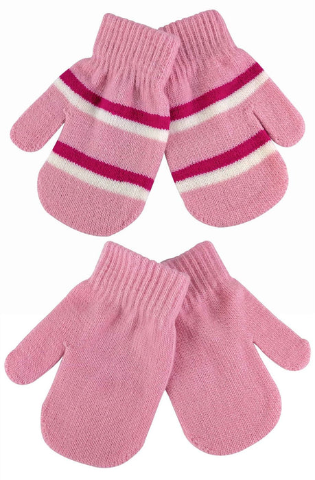 Cozy Baby Mittens - Unisex, 12-24 Months, 2 Pack, Soft & Warm, Blue, Pink, Red, Machine Washable