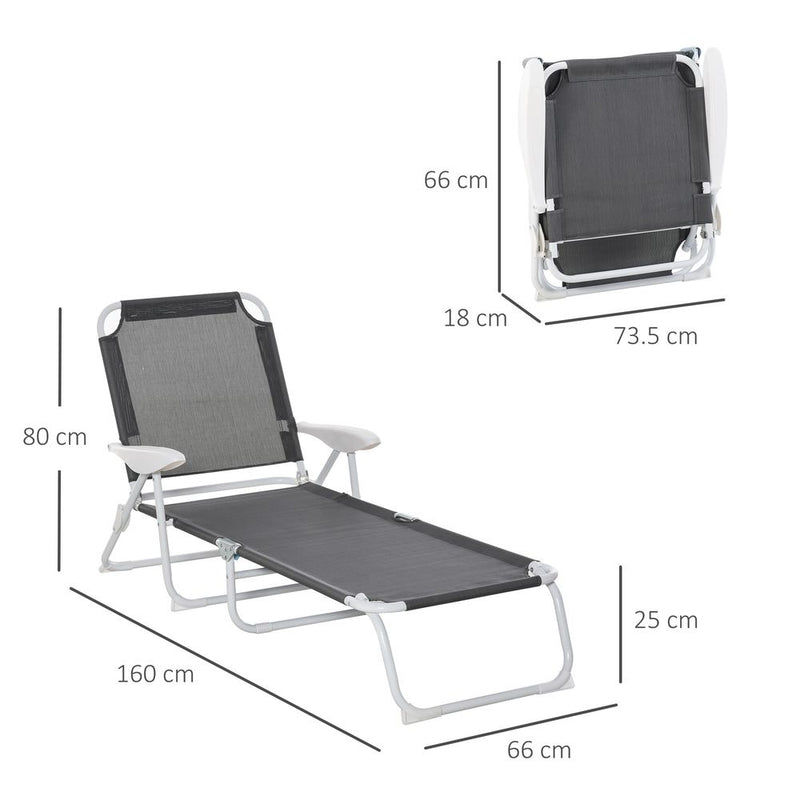 Ultimate Comfort Reclining Lounge Chair: 4-Level Backrest, Grey