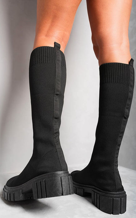 Jillian Knee High Chunky Sock Boots