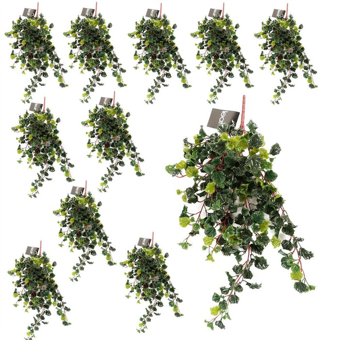 Pack of 12 x 70cm UV Resistant Artificial Geranium Bush