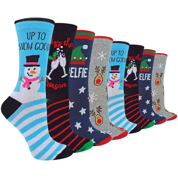 8 PAIRS - RJM Ladies Xmas Socks