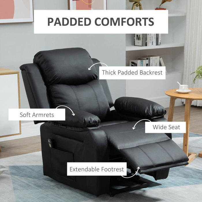 Premium PU Leather Lift Stand Recliner - Extra Padded Electric Power w/Remote Control for Ultimate Comfort