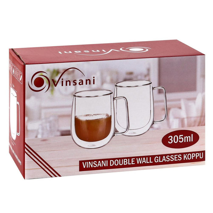 VINSANI DOUBLE WALL GLASSES KOPPU - Elegant, Durable, and Versatile Glassware for Hot or Cold Drinks