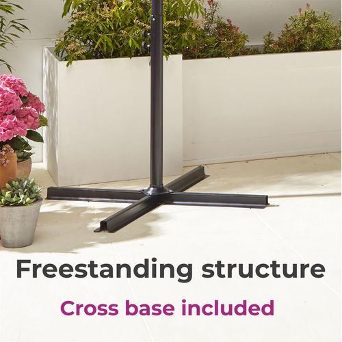 Neo 3M Grey Outdoor Freestanding Parasol with Led Lights