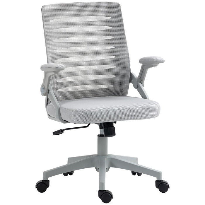 Vinsetto Mesh Office Chair Home Swivel Task Chair w/ Lumbar Support, Arm, Grey