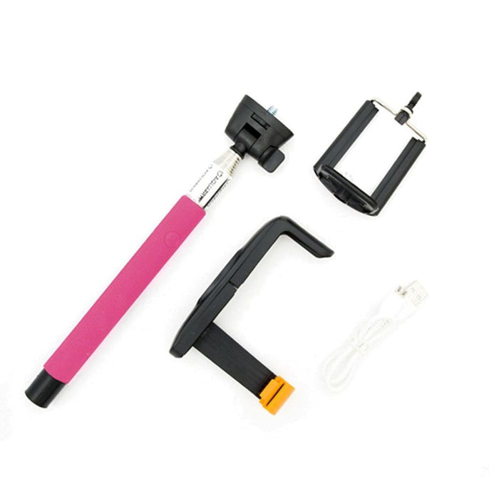 Aquarius Bluetooth Selfie Stick, Pink - Extendable Monopod with Remote Camera Control