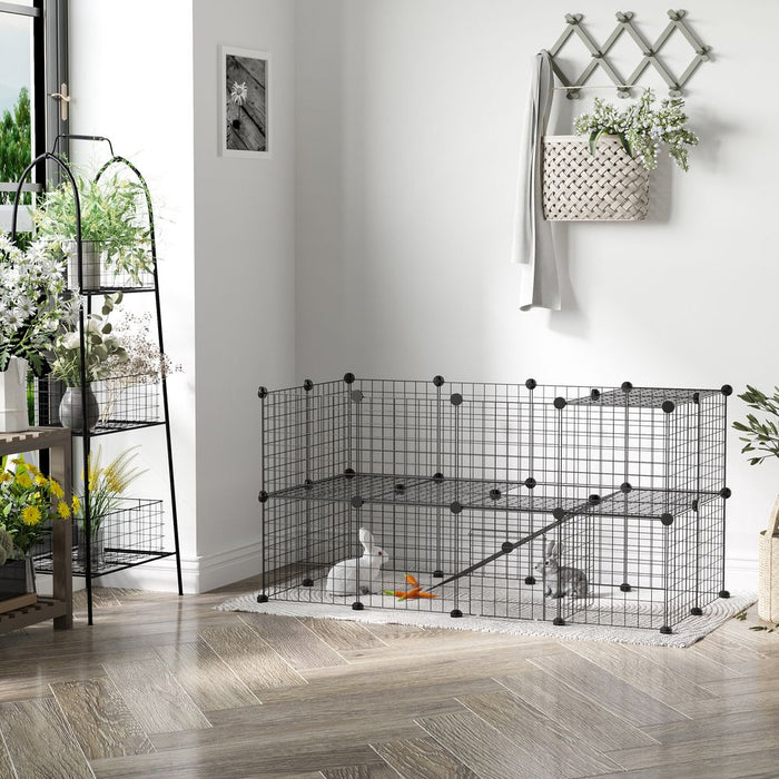 Premium Rabbit Cage DIY 36 Panels, Pet Playpen for Small Animals - Rabbit, Guinea Pig, Chinchilla