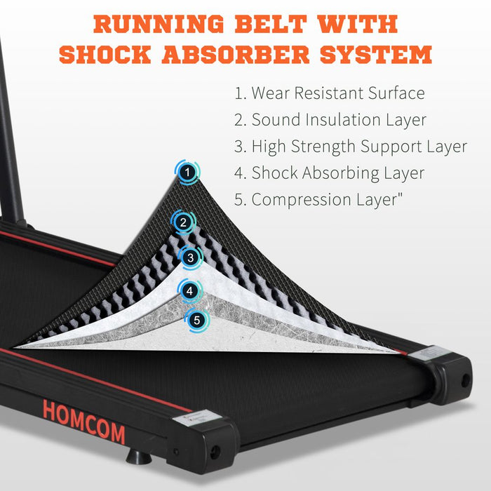 HOMCOM Foldable Walking Treadmill Aerobic Exercise Machine w/LED Display, for Home, Office, Fitness Studio, Training Room