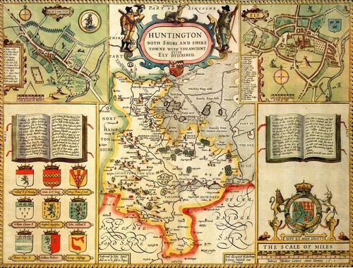 Huntingdonshire Historical Map 1000 Piece Jigsaw Puzzle (1610)
