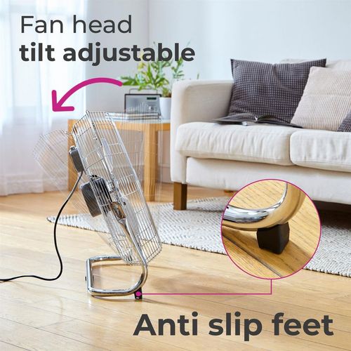 Neo High Velocity Chrome Metal Floor Freestanding Fan � 12 Inch