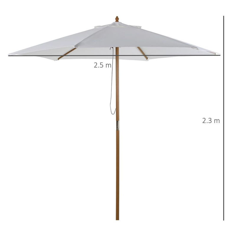 Outsunny Wood Garden Parasol Umbrella: Sun Shade, Patio, Outdoor Canopy. High quality & durable materials. Beat rain, wind, & enjoy your oasis.